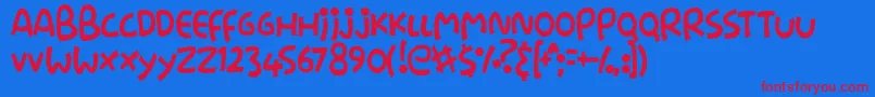 フォントStringz – 赤い文字の青い背景