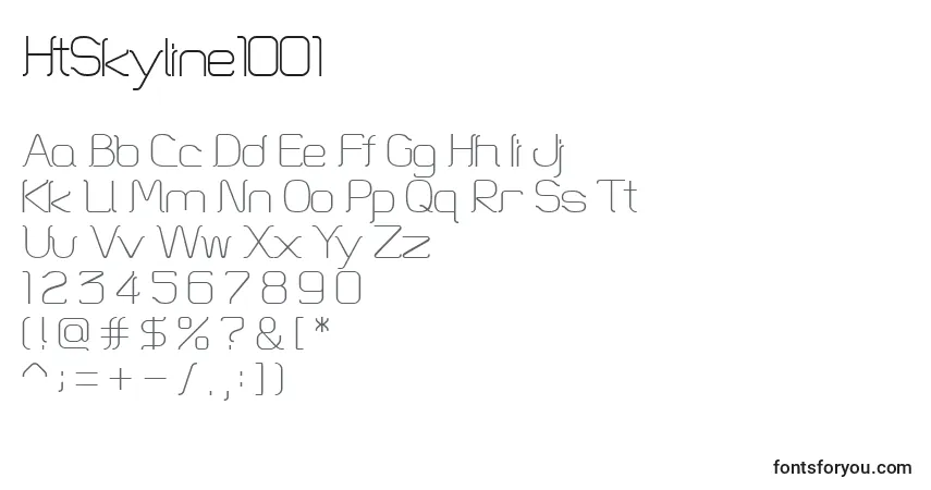 Шрифт HtSkyline1001 – алфавит, цифры, специальные символы