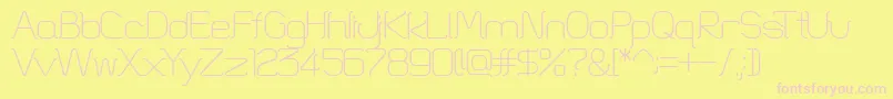 HtSkyline1001 Font – Pink Fonts on Yellow Background