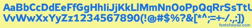 Zeppelin32Bold Font – Blue Fonts on Yellow Background