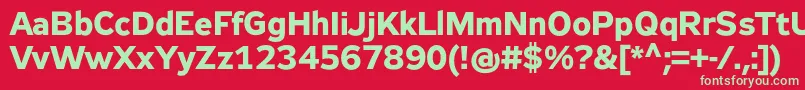 Czcionka Zeppelin32Bold – zielone czcionki na czerwonym tle