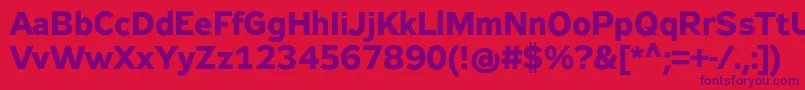 Zeppelin32Bold Font – Purple Fonts on Red Background