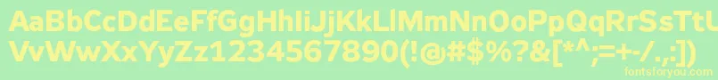 Zeppelin32Bold-Schriftart – Gelbe Schriften auf grünem Hintergrund
