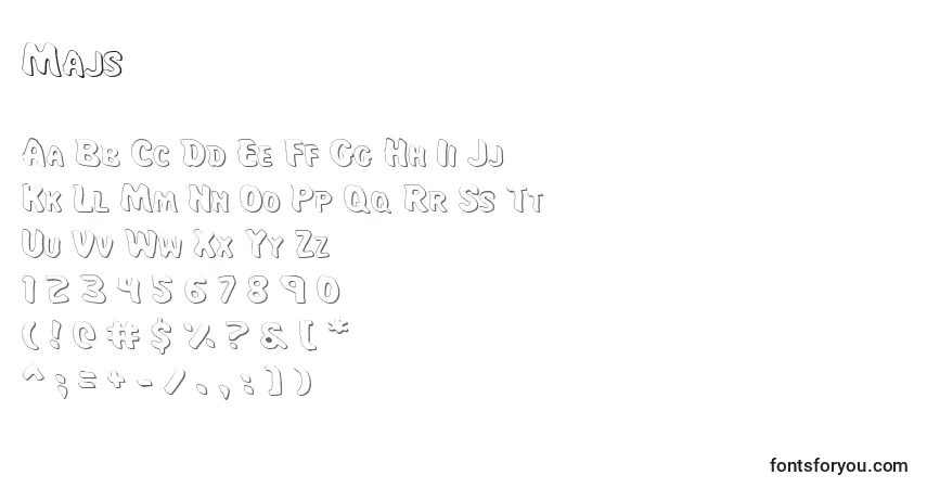 Majs font – alphabet, numbers, special characters