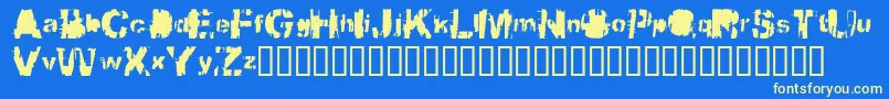 BbqcowMoo Font – Yellow Fonts on Blue Background