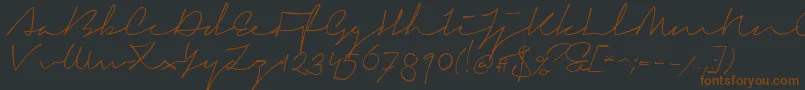 SignericaMedium-fontti – ruskeat fontit mustalla taustalla