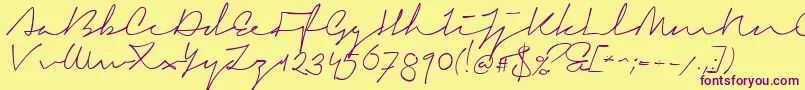 SignericaMedium Font – Purple Fonts on Yellow Background