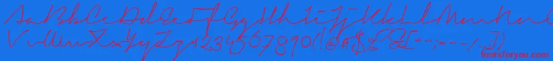 SignericaMedium Font – Red Fonts on Blue Background