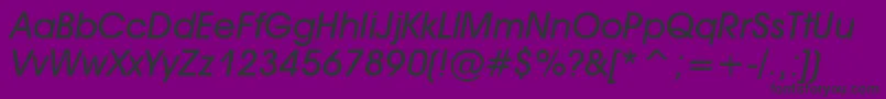 AvantGardeMediumItalic-fontti – mustat fontit violetilla taustalla