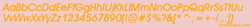 Fonte AvantGardeMediumItalic – fontes laranjas em um fundo rosa