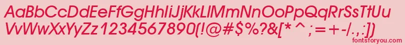 フォントAvantGardeMediumItalic – ピンクの背景に赤い文字