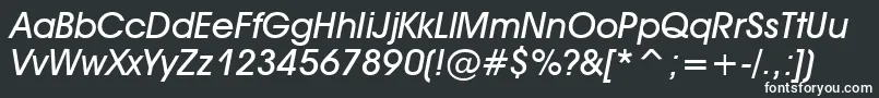 AvantGardeMediumItalic Font – White Fonts on Black Background