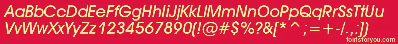 AvantGardeMediumItalic Font – Yellow Fonts on Red Background