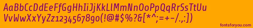 Шрифт ShareItalicosf – фиолетовые шрифты на оранжевом фоне