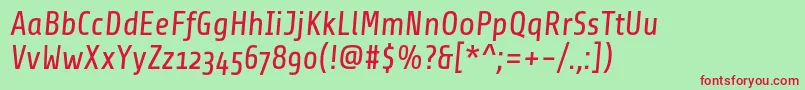 ShareItalicosf Font – Red Fonts on Green Background
