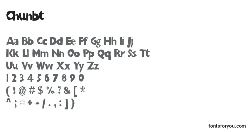 Schriftart Chunbt – Alphabet, Zahlen, spezielle Symbole