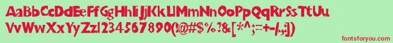 Chunbt Font – Red Fonts on Green Background