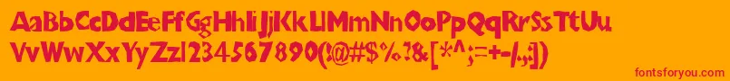 Chunbt Font – Red Fonts on Orange Background