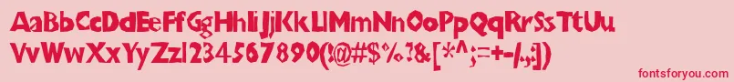 Chunbt Font – Red Fonts on Pink Background