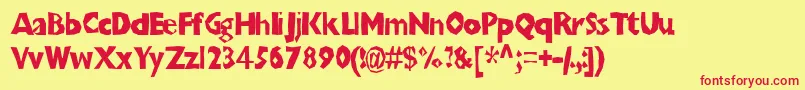 Chunbt Font – Red Fonts on Yellow Background