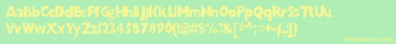 Chunbt Font – Yellow Fonts on Green Background