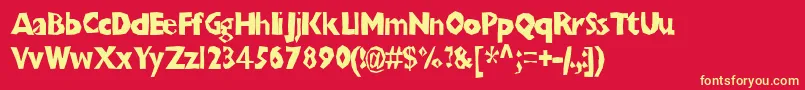 Chunbt Font – Yellow Fonts on Red Background