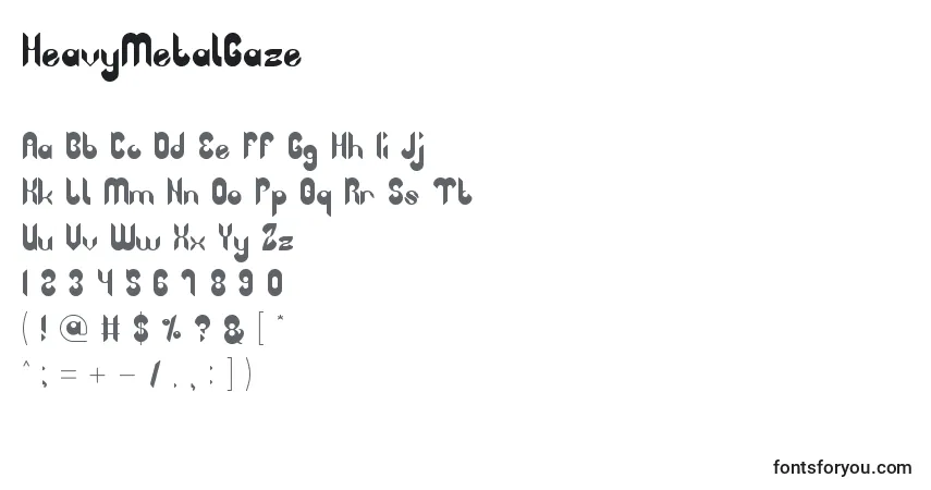 Czcionka HeavyMetalGaze – alfabet, cyfry, specjalne znaki