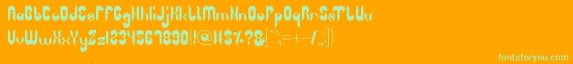 HeavyMetalGaze Font – Green Fonts on Orange Background