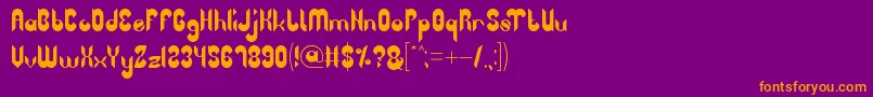 HeavyMetalGaze-Schriftart – Orangefarbene Schriften auf violettem Hintergrund