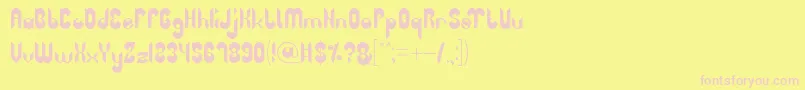 Więcej informacji o czcionce HeavyMetalGaze Czcionka HeavyMetalGaze – różowe czcionki na żółtym tle