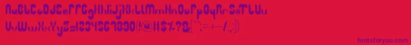 HeavyMetalGaze Font – Purple Fonts on Red Background