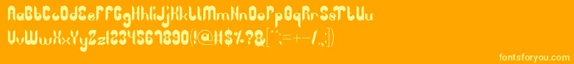 HeavyMetalGaze Font – Yellow Fonts on Orange Background