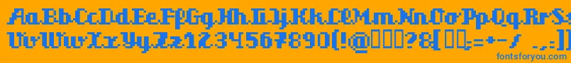 フォントSuperscript – オレンジの背景に青い文字