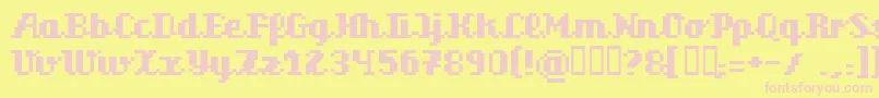 Superscript Font – Pink Fonts on Yellow Background