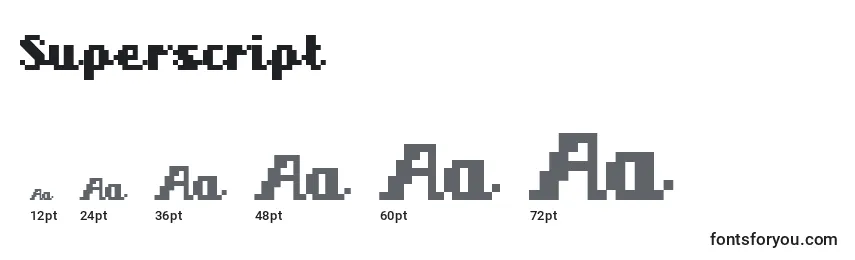 Размеры шрифта Superscript
