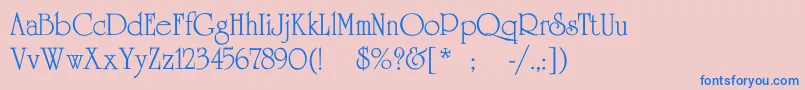 UniversityRomanNormal Font – Blue Fonts on Pink Background