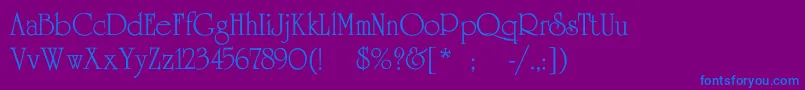 UniversityRomanNormal Font – Blue Fonts on Purple Background