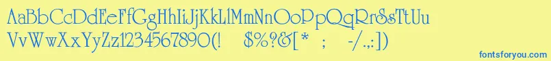 UniversityRomanNormal Font – Blue Fonts on Yellow Background