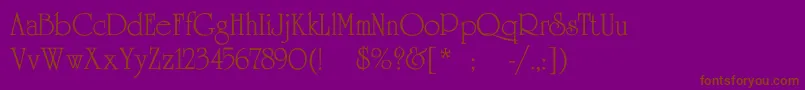 UniversityRomanNormal-Schriftart – Braune Schriften auf violettem Hintergrund