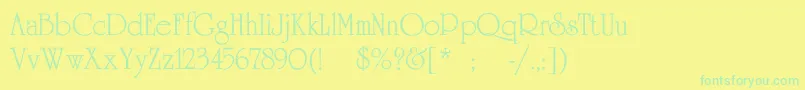 UniversityRomanNormal Font – Green Fonts on Yellow Background