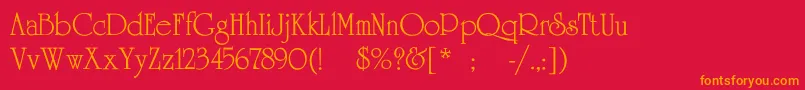 UniversityRomanNormal Font – Orange Fonts on Red Background