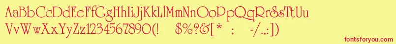 UniversityRomanNormal Font – Red Fonts on Yellow Background