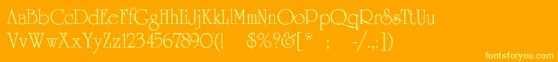 UniversityRomanNormal-Schriftart – Gelbe Schriften auf orangefarbenem Hintergrund