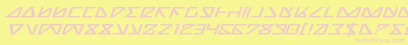 Nickei Font – Pink Fonts on Yellow Background