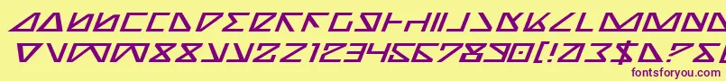 Nickei Font – Purple Fonts on Yellow Background