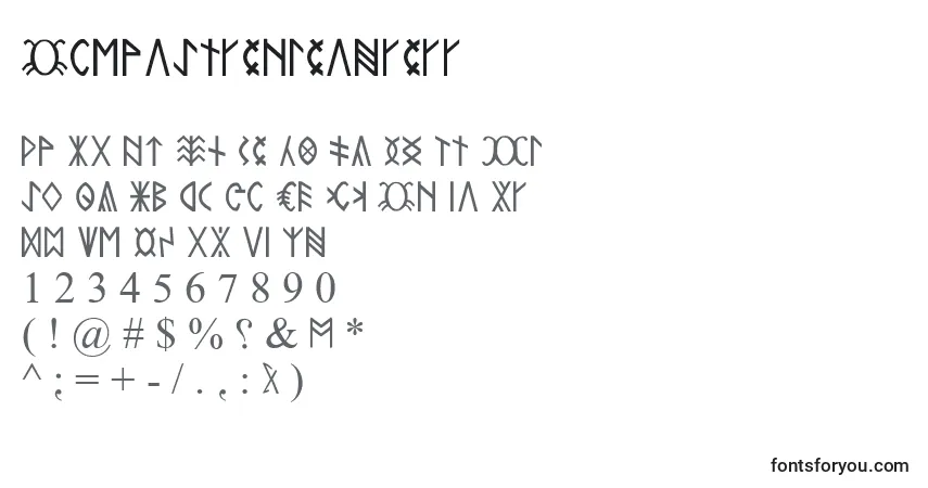 Fuente RovasKiterjesztett - alfabeto, números, caracteres especiales