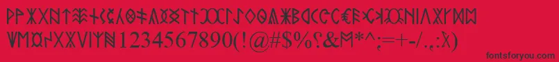 RovasKiterjesztett-Schriftart – Schwarze Schriften auf rotem Hintergrund