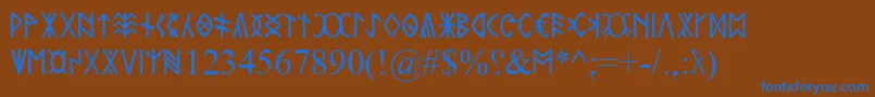 RovasKiterjesztett Font – Blue Fonts on Brown Background