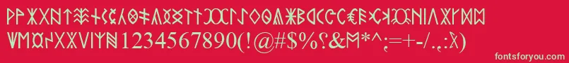Шрифт RovasKiterjesztett – зелёные шрифты на красном фоне