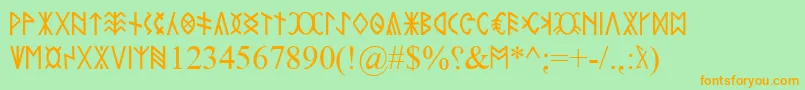 RovasKiterjesztett Font – Orange Fonts on Green Background